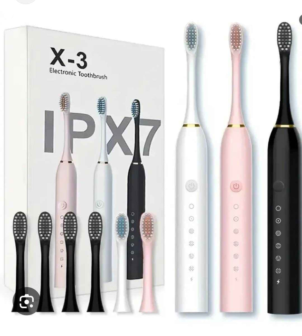 6 Modes Electric Toothbrush with Smart Timer, Whitening & Holder – Adults & Kids