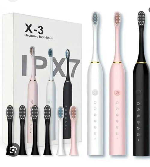 6 Modes Electric Toothbrush with Smart Timer, Whitening & Holder – Adults & Kids