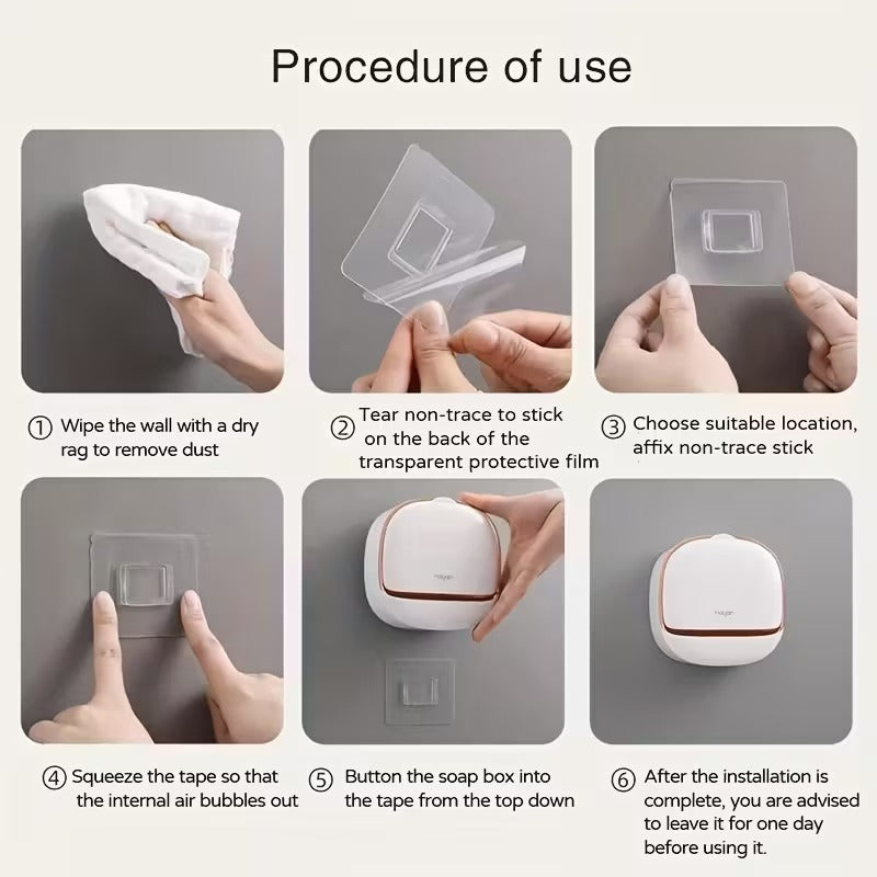 Luxury Wall Mounted Plastic Self-Draining Soap Box