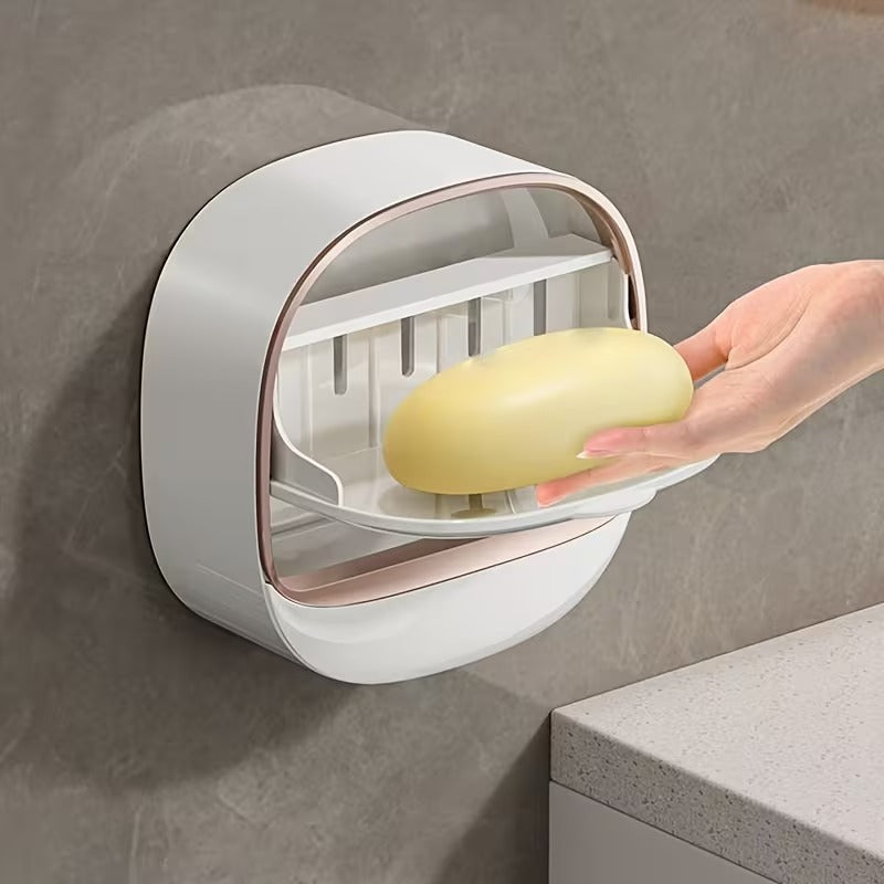 Luxury Wall Mounted Plastic Self-Draining Soap Box