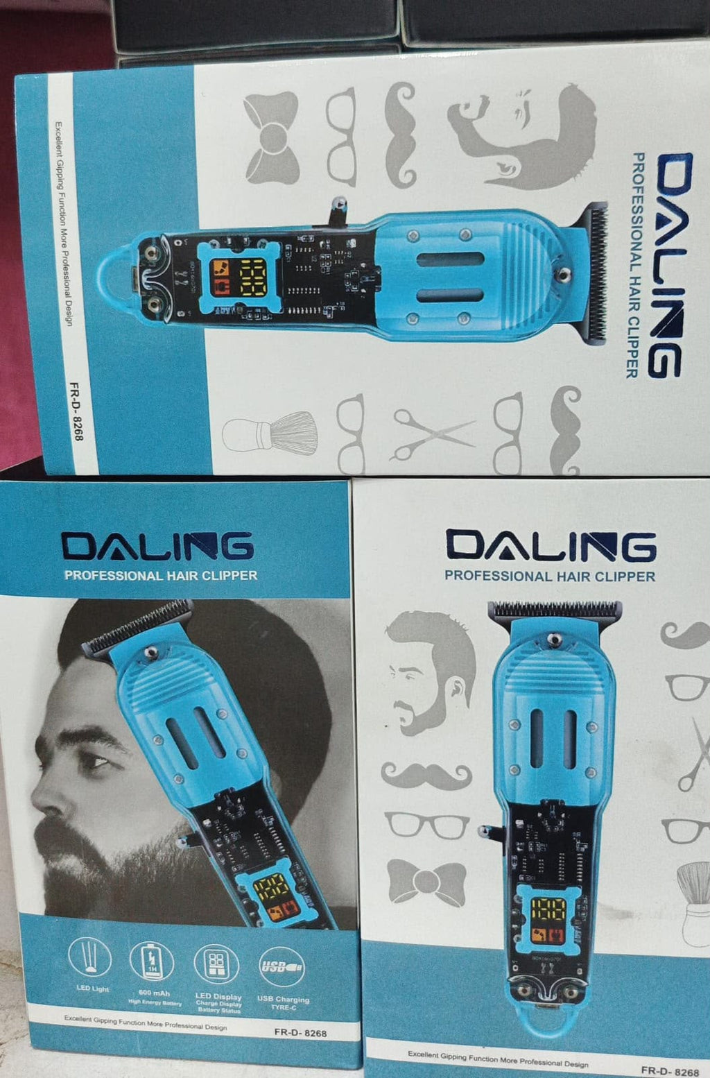 Daling Transparent Visible Body Hair Trimmer – Cordless Shaver & Barber Cutting Machine