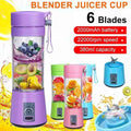6 Blade USB Portable Juicer – 380ml