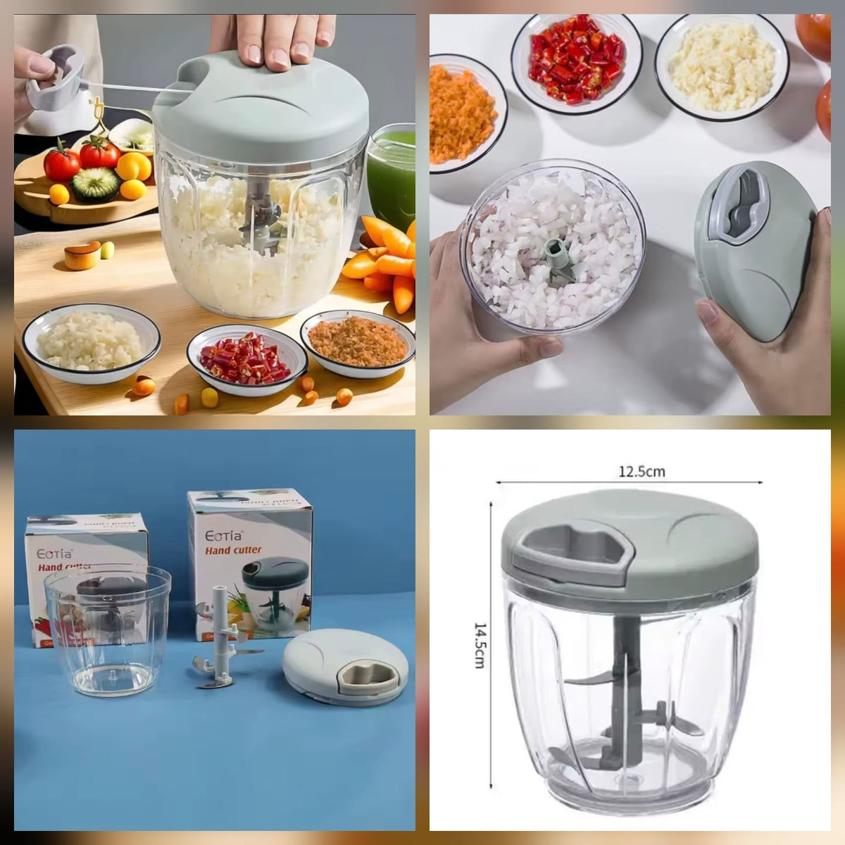 Eotia Manual Hand Chopper – 5 Blades