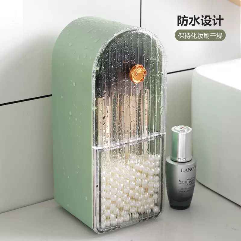 Transparent Dustproof Lipstick Storage Box with Lid – Desktop Cosmetic Organizer