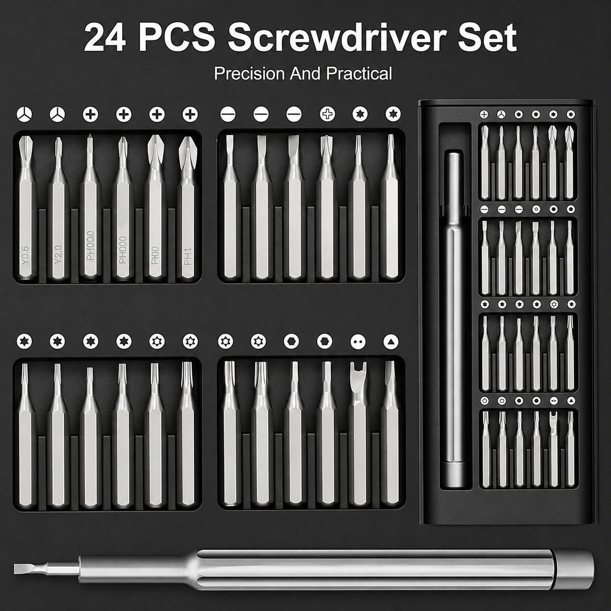 24-in-1 Portable Screwdriver Set with Storage Box