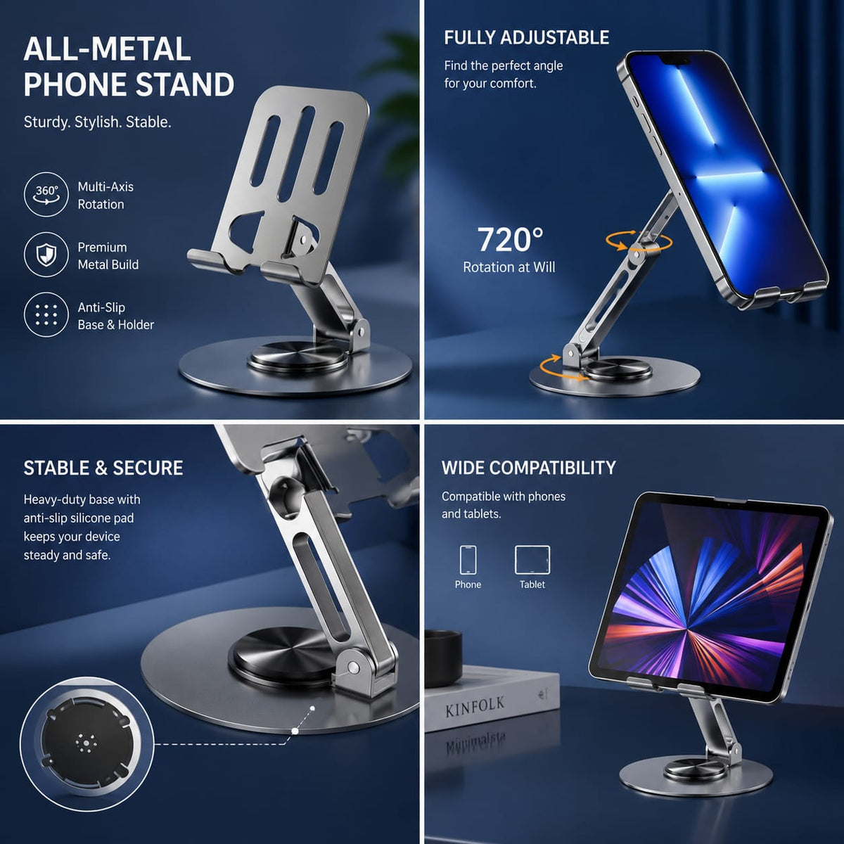Metal Mobile Stand for Desk & Table