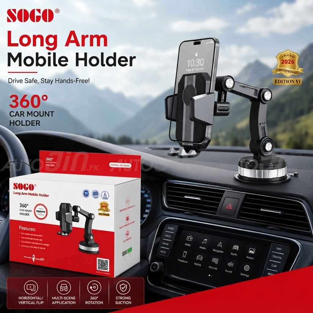 Car Long Arm Mobile Holder – Suction Cup
