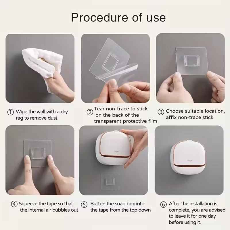 Luxury Wall Mounted Plastic Self-Draining Soap Box