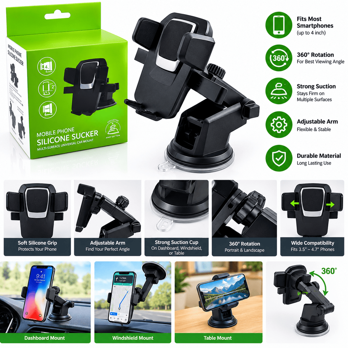 Mobile Phone Silicone Sucker Car Holder - SAMAAN WAMAAN