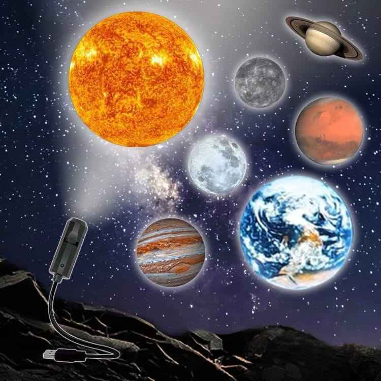 Planet Galaxy Projector with 6 Lens – USB Powered Space Night Light