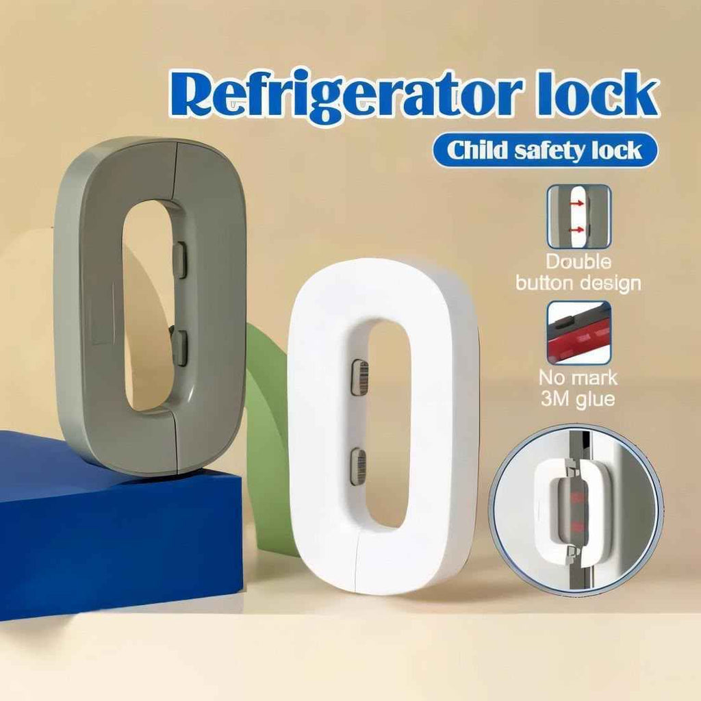 Safety Plastic Fridge Button Lock – Child-Proof Refrigerator & Cabinet Lock